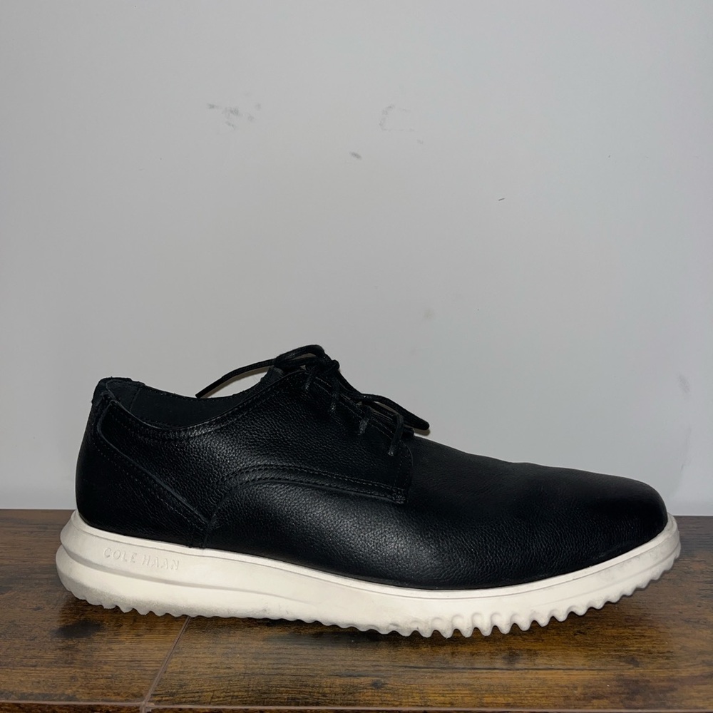 Men’s Cole Haan Grand+ Plain Toe Black Leather Oxford Shoe Size 13 Cushion Sole - Picture 8 of 16